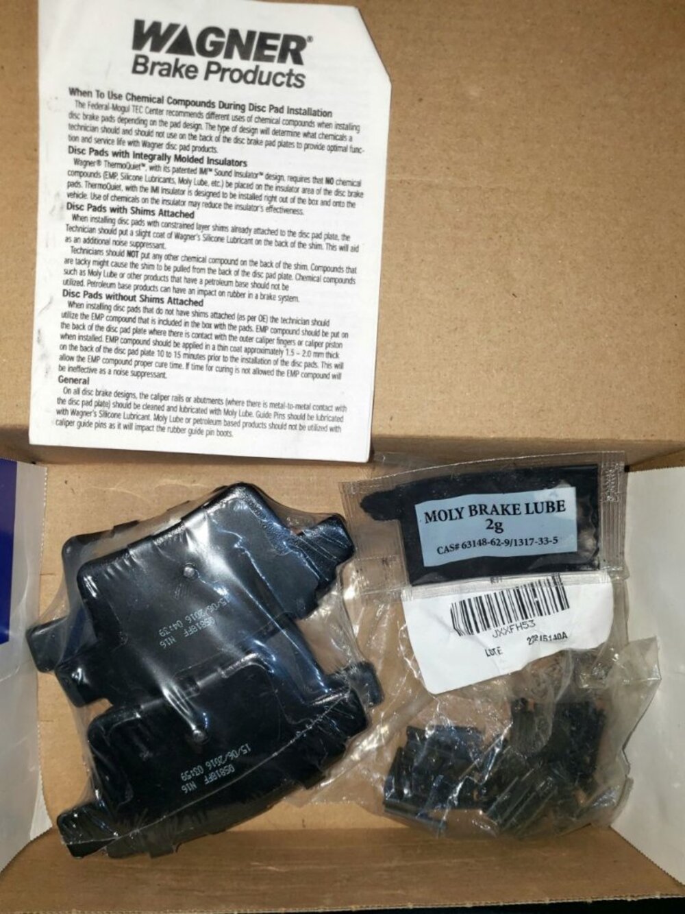 Wagner QuickStop ZD1071 Ceramic Front Brake Pads – New in Box